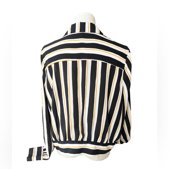Who What Wear Striped Button-Up Tie Blouse - Picture 2 of 9